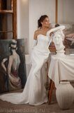 "Renata"- свадебное платье в стиле минимализм со спущенными плечиками